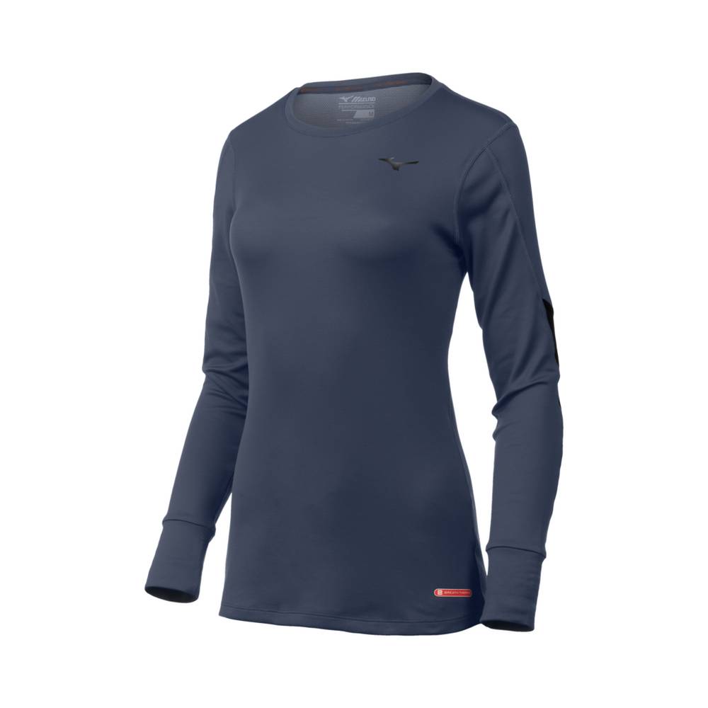 Mizuno Breath Thermo® Long Sleeve Női Base Layer Sötétkék/Fekete LNV204378